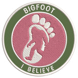 Bigfoot I Believe 3.5" Embroidered Iron / Sew-on Patch Cryptid Creature Sasquatch Series