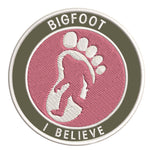 Bigfoot I Believe 3.5" Embroidered Iron / Sew-on Patch Cryptid Creature Sasquatch Series