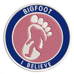 Bigfoot I Believe 3.5" Embroidered Iron / Sew-on Patch Cryptid Creature Sasquatch Series