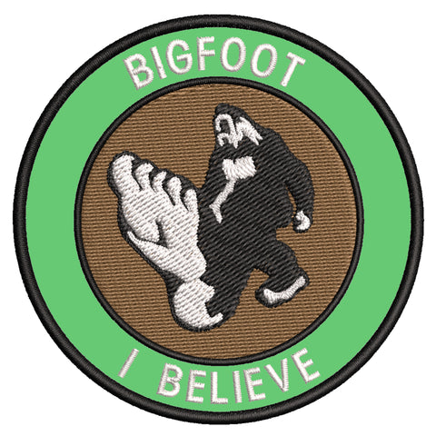 Bigfoot - I Believe - 3.5" Embroidered Iron / Sew-on Patch Cryptid Creature Series