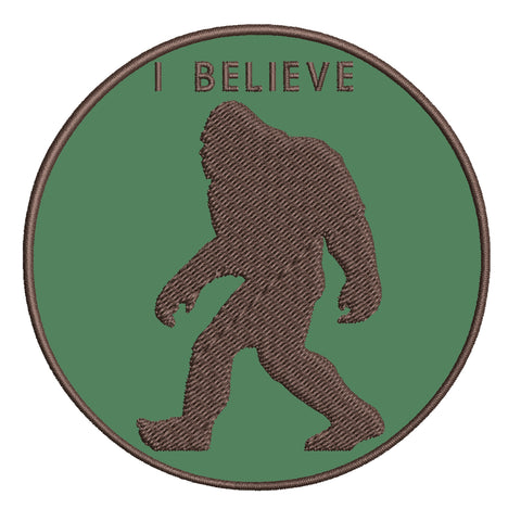 Bigfoot I Believe 3.5" Embroidered Patch Iron Sew-on Cryptid Creature Series