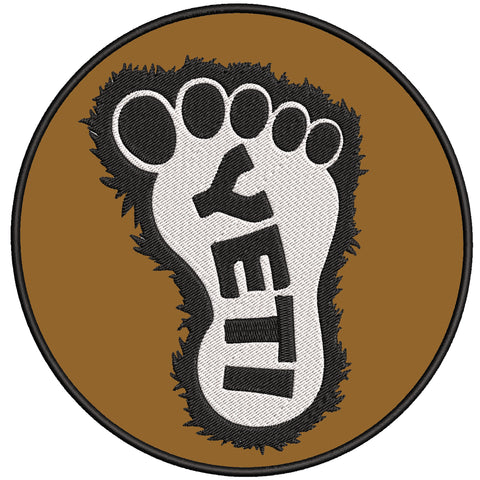 Yeti Furry Foot 3.5" Embroidered Iron / Sew-on Patch Cryptid Creature Series