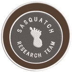 Sasquatch Research Team 3.5" Embroidered Iron / Sew-on Patch Cryptid Creature Bigfoot I Believe Series