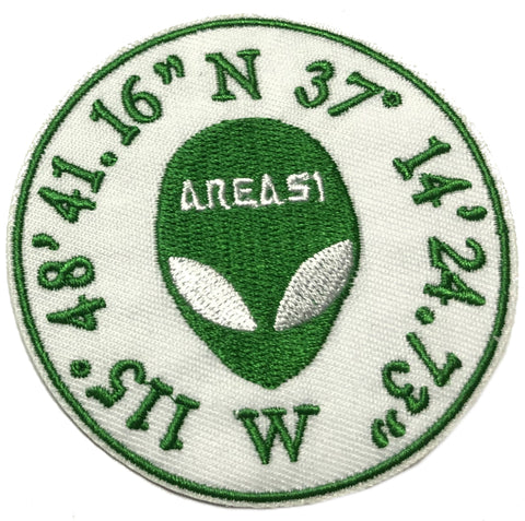 Area 51 Alien Coordinates Embroidered Iron-on or Sew-on Patch