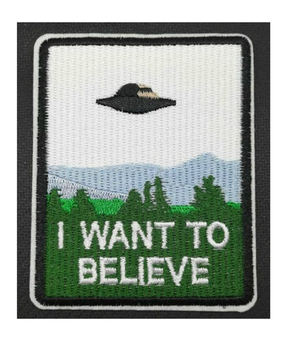 I WANT TO BELIEVE Embroidered Patch Cryptid Creature Bigfoot Series Iron or Sew-on Monsters Unexplained X-Files Mysteries Adventure Sasquatch