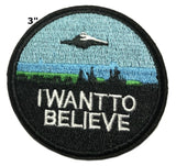 I Want to Believe Embroidered Iron-on or Sew-on Patch