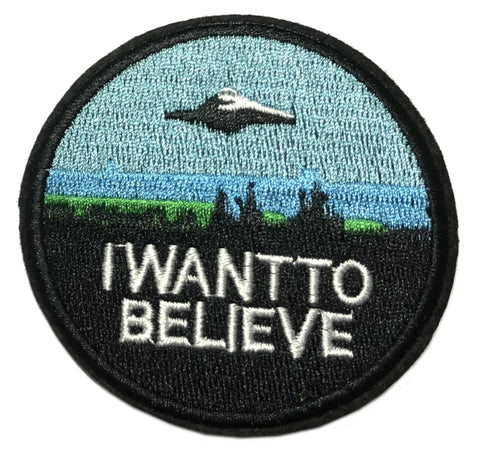 I Want to Believe Embroidered Iron-on or Sew-on Patch