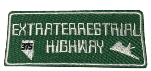 Extraterrestrial Highway 4" Embroidered Patch Iron Sew-on I Believe Nevada State Route 375 Unexplained X-Files