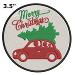 Merry Christmas - 3.5" Embroidered Iron or Sew-on Patch