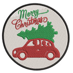 Merry Christmas - 3.5" Embroidered Iron or Sew-on Patch