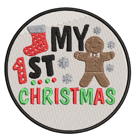 My 1st Christmas - 3.5" Embroidered Iron or Sew-on Patch