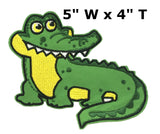 Alligator 5" W x 4" T Embroidered Patch Iron or Sew-on National Park Explorer Zoo Kids Animal Series