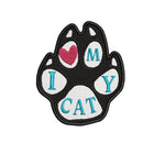 I Love My Cat Paw Animal Pet 3.5" Embroidered Iron or Sew-on Patch