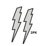 Lightning Strikes 2 Pack 1.5" W x 5" T Embroidered Iron or Sew-on Patch