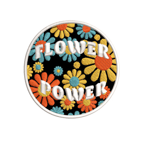 Daisies Flower Power 3.5" Embroidered Iron or Sew-on Patch