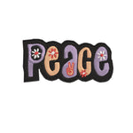 Peace Text 4.25" W x 2" T Embroidered Iron or Sew-on Patch