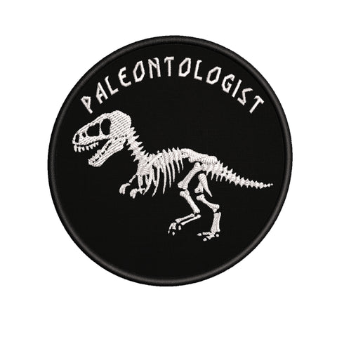 Paleontologist T-Rex Skeleton 4" Embroidered Iron or Sew-on Patch