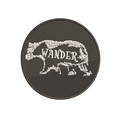 Wander Bear 3.5" Embroidered Iron or Sew-on Patch