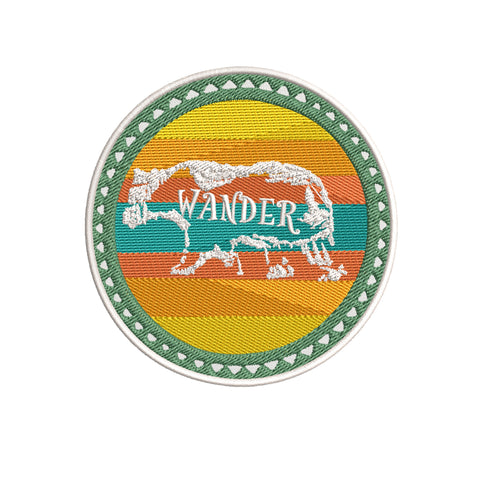 Wander Bear 3.5" Embroidered Iron or Sew-on Patch