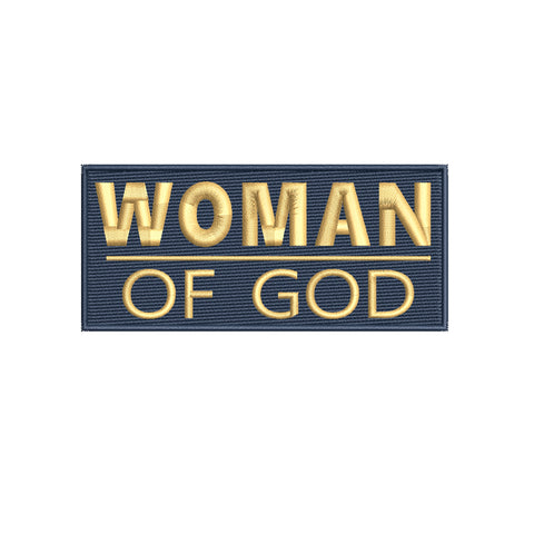 Woman of God 4" W x 1.75" T Embroidered Iron or Sew-on Patch