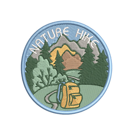 Nature Hike Scout Badge 3" Embroidered Iron or Sew-on Patch